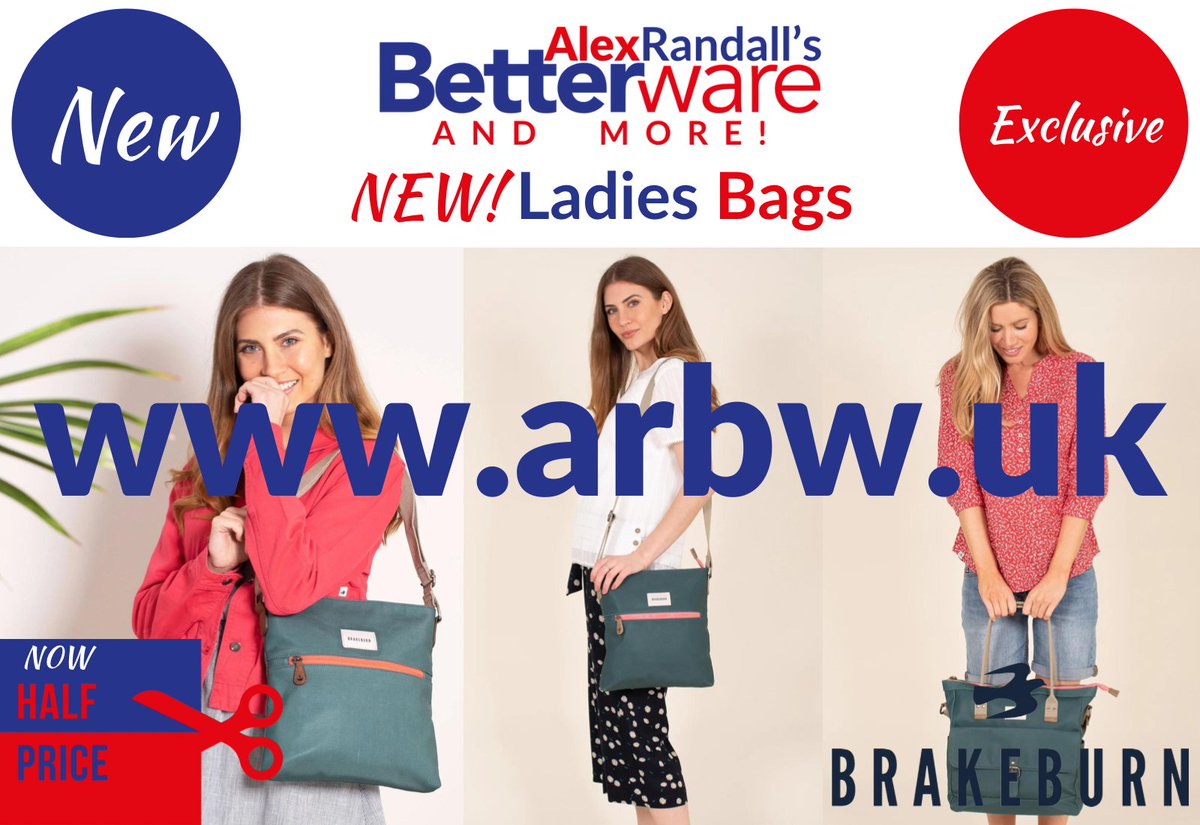 New #Brakeburn Ladies Bags
#Exclusive to Alex Randall’s Betterware

Make it your new favourite. Designed in Dorset. Brand new.

Order now arbw.uk/product-catego…

#Fashion #ladies #bags #ladiesbags #walkingbags #fashionbags