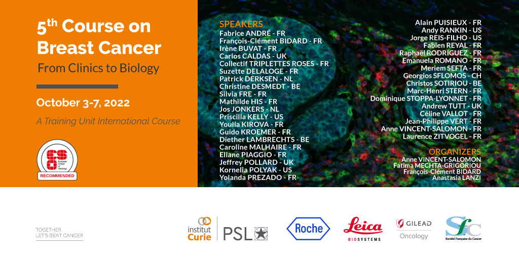 The 5th edition of our Breast Cancer course will take place on October 3rd – 7th. 

🎯 Presentation of the latest innovations in the clinical management of breast cancer by internationally renowned experts
📆 Application deadline : September 11th 2022.
➡️ ow.ly/BuoR50IZ7zq