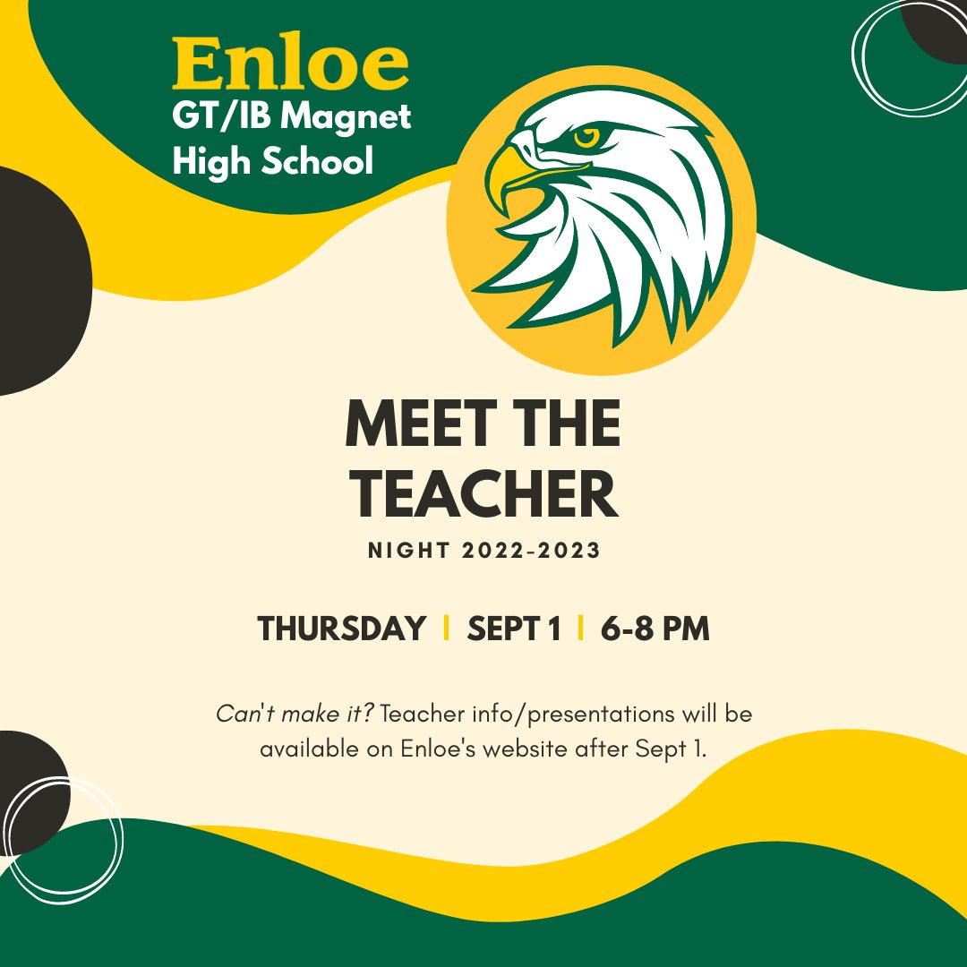 Enloe High School on Twitter "Parents! Mark your calendars! https//t