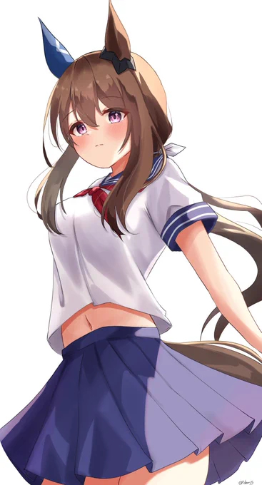 アヤベさん×セーラー服#ウマ娘 #アドマイヤベガ 