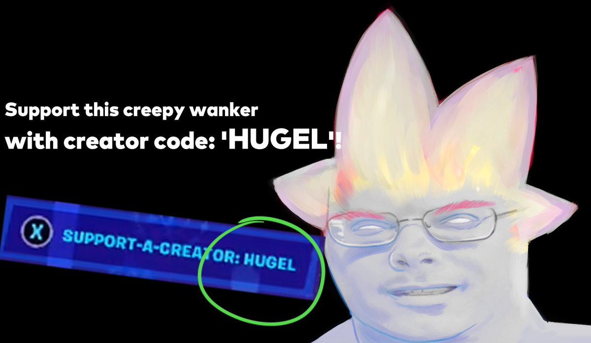 HugelDude's tweet photo. If you play Fortnite you should enter my Creator Code 'HUGEL' because they actually gave me one and that's funny. https://t.co/62IenMbl2t