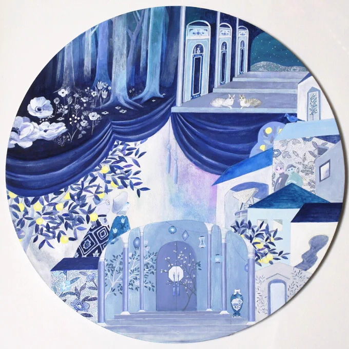 愛媛県松山市のaoi tori BAKERYにオーダーをいただいて絵をかきました。ショップカードやロゴを作ったりでずーーっとお世話になっているパン屋さんです。お店の名前、青い鳥の場面をぐるっと巡れるようにしました。とにかくパンがおいしいので、お近くにお住まいの方はぜひ 