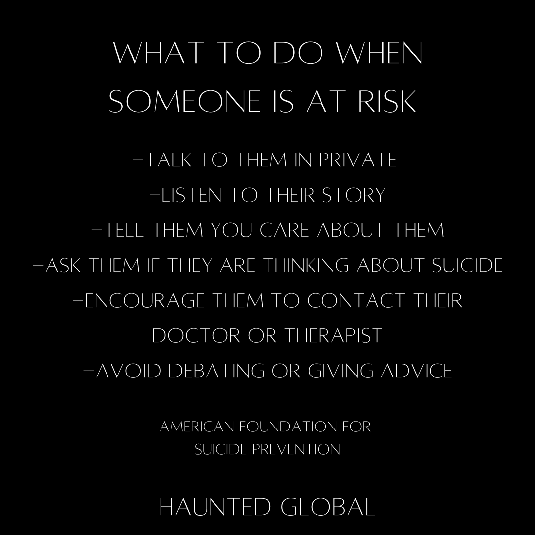 HauntedGlobal's tweet photo. If you think someone is thinking about suicide, assume you are the only one who will reach out.

Reach out if you or a loved one needs help. Help is available.

Call or text: 988

#SuicidePrevention https://t.co/uIpd4fiVSQ