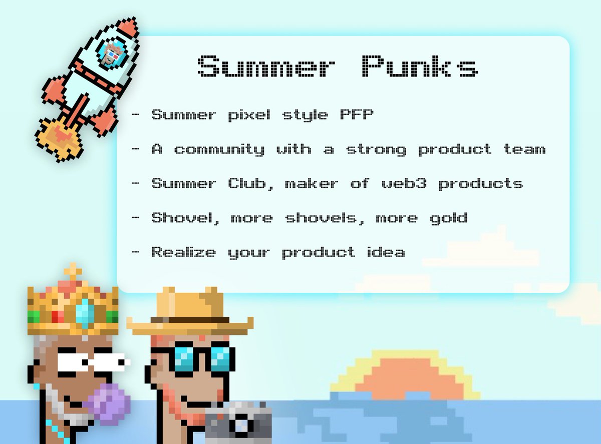 BirdezGang's tweet photo. Birdez Gang x Summer Punks☀️ 

3 WL Spots

Summer Punks is the membership pass for the Summer Club, consisting of 2222 NFTs.

to enter: 
1️⃣Follow @0xSummerClub &amp; @BirdezGang 
2️⃣Like, RT &amp; tag 3 friends
3️⃣Join: https://t.co/Tg0Fj6gdoQ
⏰24h
#NFTGiveaway #SummerClub #NFTs https://t.co/BewDjJOmio