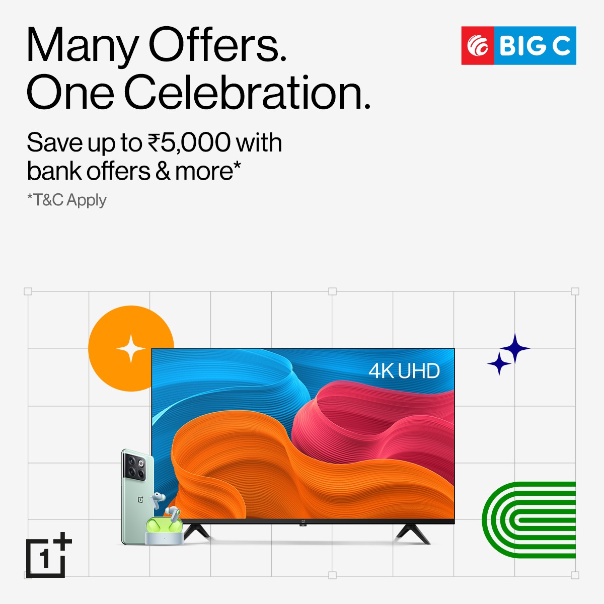 BigCMobilesIND's tweet photo. Style Up with One Plus - Smart Phones, TVs, EarBuds from your Nearest BIG C Stores.
Shop us: https://t.co/7IBs8bX0vs
Call Us: 18001234578
#Bigc #BigCMobiles #BigCstore #ThinkBigThinkBigC #90mintsdelivery #OnePlus #OnePlusTV #oneplusmobile #oneplusearbuds https://t.co/6HWyOapusk