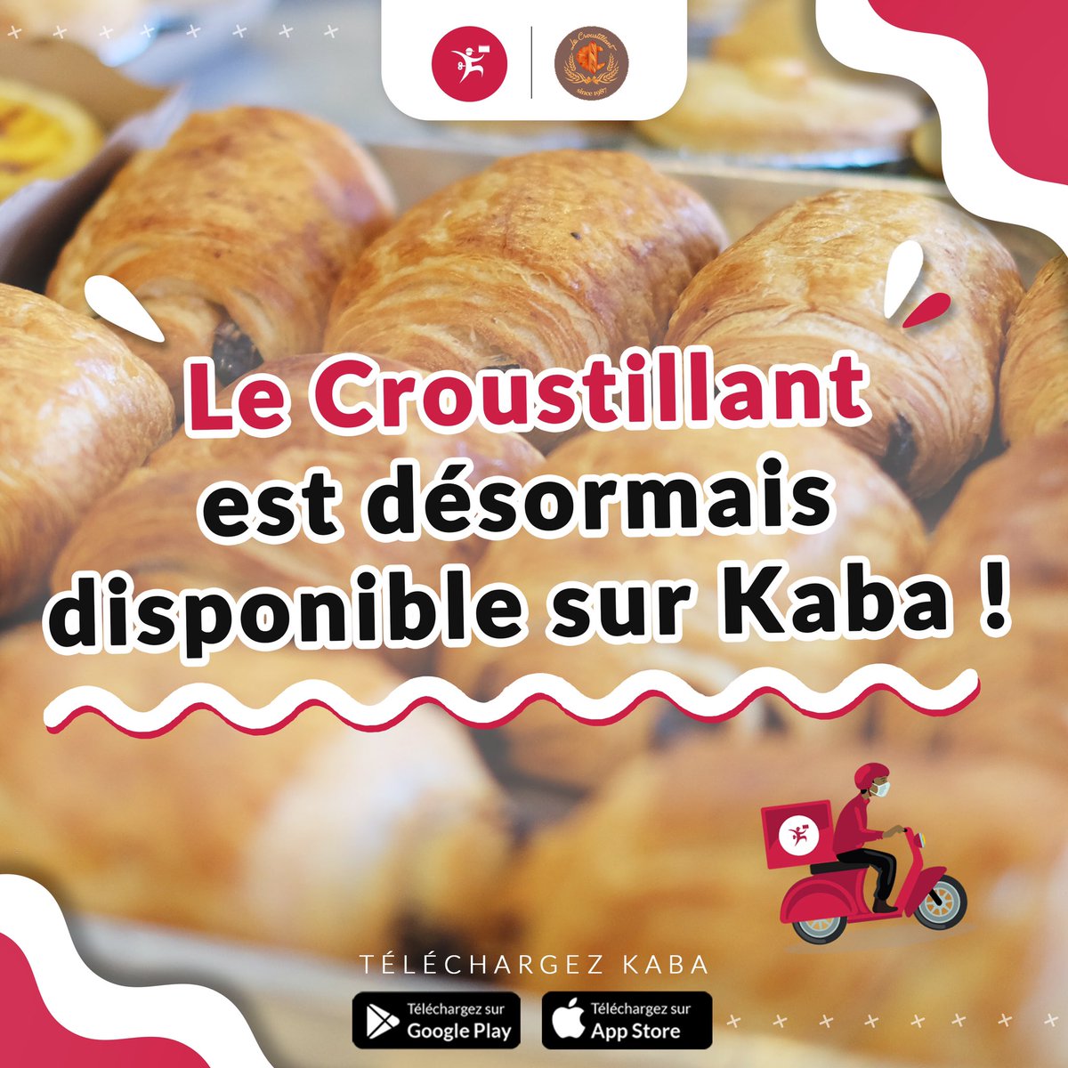 kabadelivery's tweet photo. C’est gatsééé…Le Croustillant (Boulevard) est désormais disponible sur ton appli préférée.🥖🥐🥪
Fais-toi livrer tes sandwichs, pains et snacks rapidement à ta position.📲
#kabadelivery #boulangerie #livraisonalomé #TgTwittos https://t.co/IrUCdSdNAd