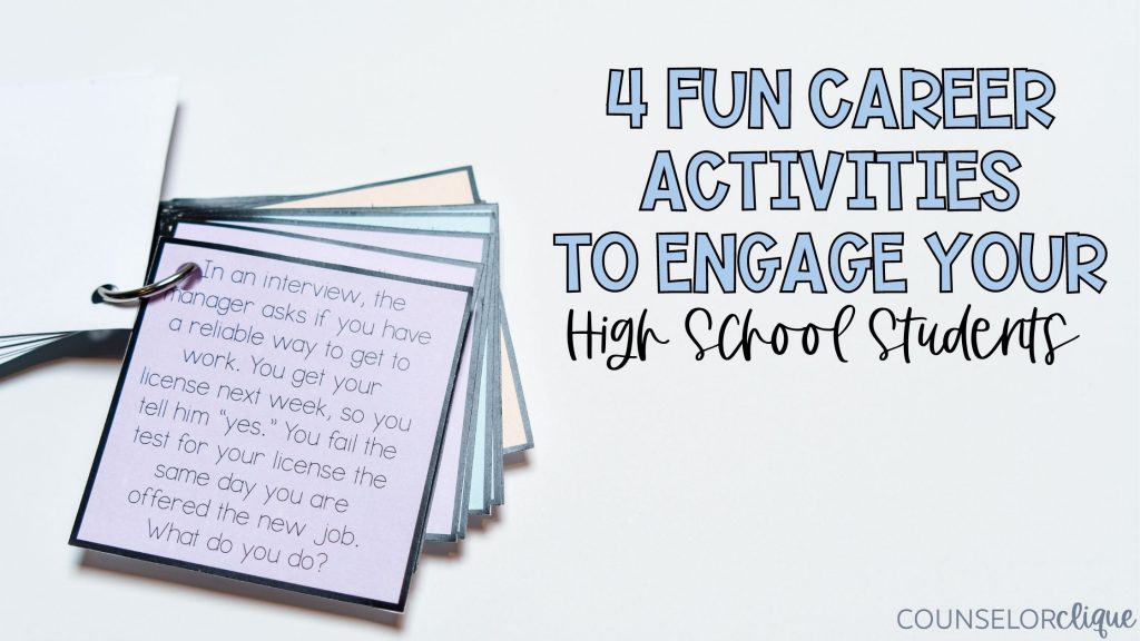 💼💼Engage your high school students with 4 fun career activities 💼💼 bit.ly/3bRc5Xr via @counselorclique #hschat #learning #cte #edutwitter
