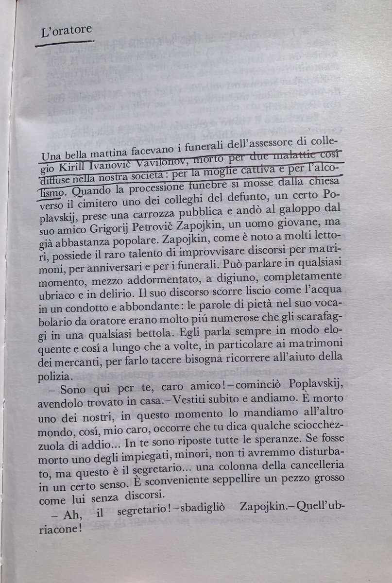 Questo agosto ho scelto di leggere un solo libro. Cioè i “Racconti” (i 240 accettati dall’autore) di Anton Čechov. Siamo ovviamente ai vertici della letteratura mondiale. E riservano incipit immortali (mia moglie è adorabile, però)