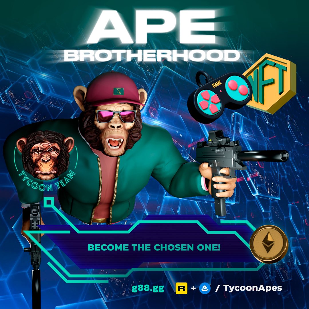 Your Ape holds a variety of benefits. Soon all of the Tycoon Team members will be able to use their unique Ape in a NFT based game and 3D metaverse environment. Check out g88.gg/cartel for more info! #cryptocurrency #nft #ethereum #tycoonteam