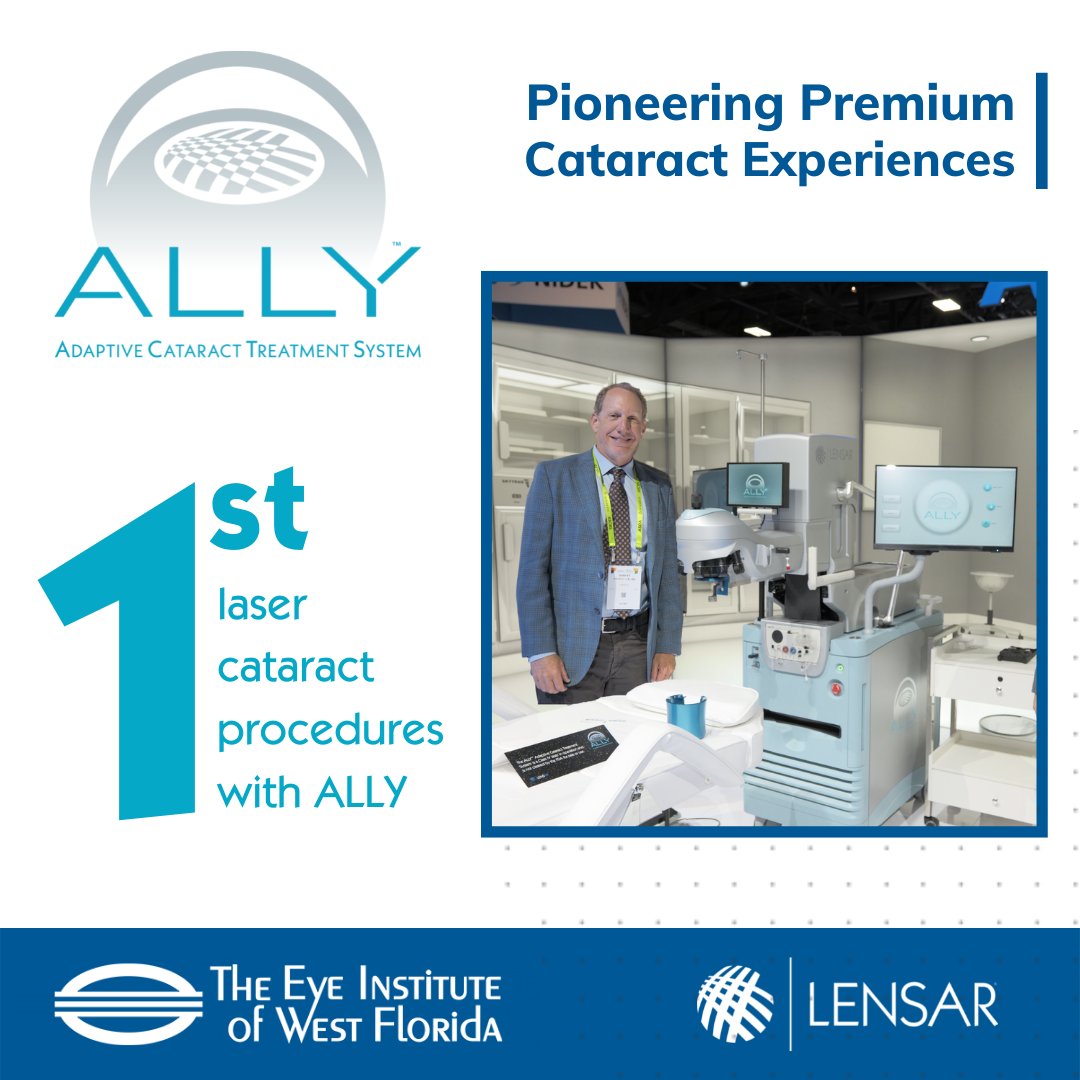 EyeInstituteWFL's tweet photo. We’re excited to share Dr. Weinstock is the 1st surgeon to perform this advanced #cataract procedure in the US! The ALLY™ System is a revolutionary technology that will improve our patients’ surgery experience leading to better #vision. Book a consult @ https://t.co/lKLtLOIhuW. https://t.co/8o33O4B00r