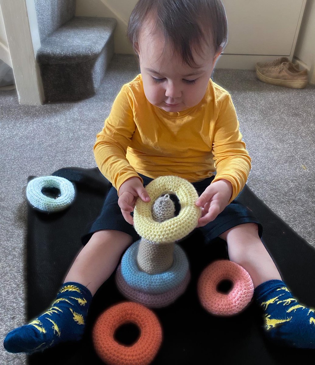 CrochetPot's tweet photo. These have been extremely well played with in our house so are now a little scruffy so I do apologise. I was attempting to get some photos of them when Nate decided he wanted to play with them and I just thought it was too cute not to share with you #crochetmagic #educationaltoys https://t.co/dlT6gHdlGy