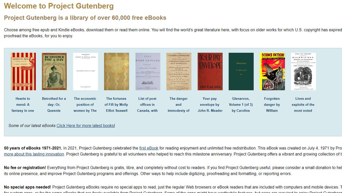 @canva @Wolfram_Alpha 7: Project Gutenberg @gutenberg_org is a library of over 60,000 free eBooks—it has some of the world’s greatest literature with a focus on older works. gutenberg.org