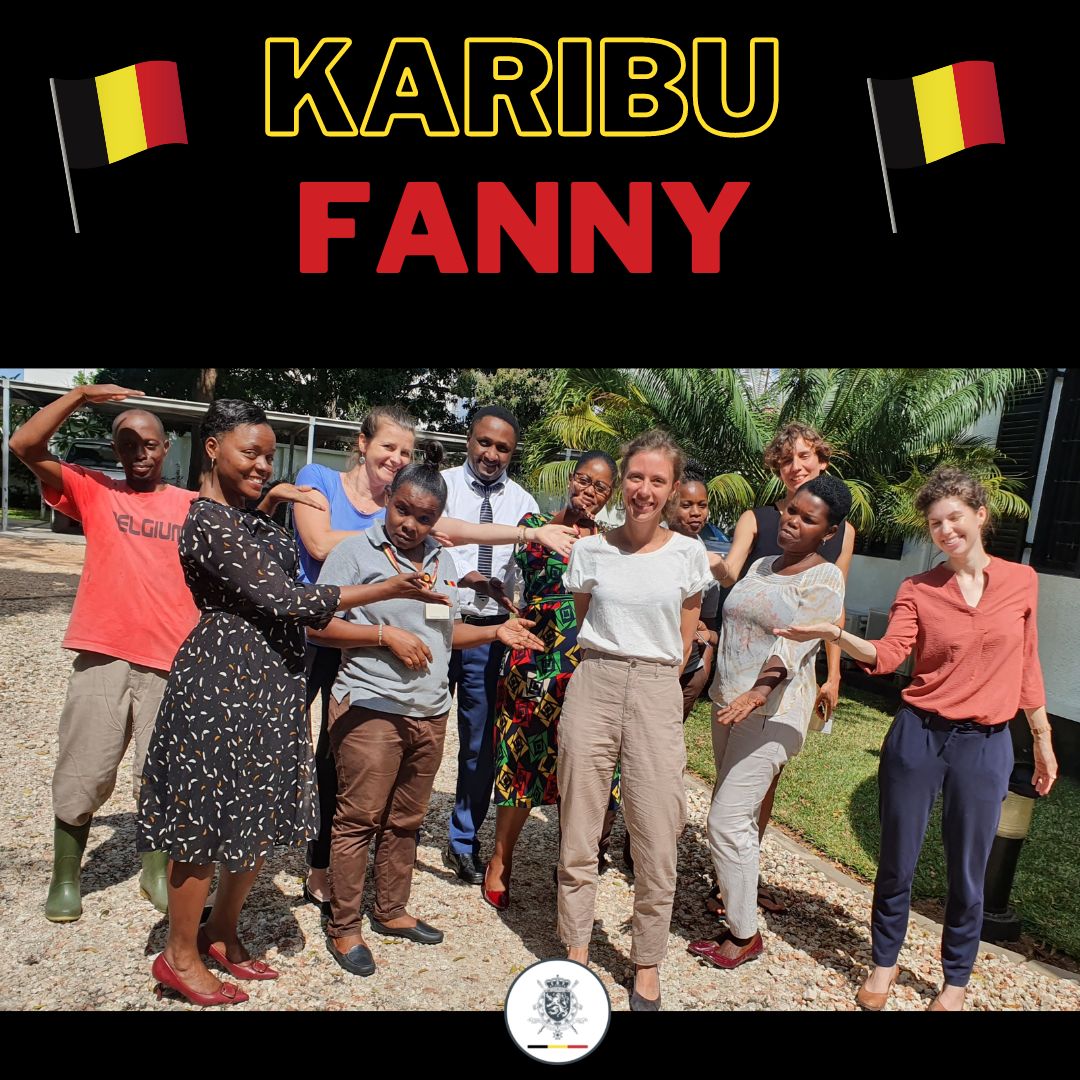 BelgiumTanzania's tweet photo. A warm welcome in a relatively cool Dar es Salaam to Fanny Heylen, our new Head of Cooperation. 
Fanny is looking forward to try chipsi mayai, and see if it can beat her love for Belgian fries. 

#newarrivals #welcometanzania #karibu #diplomatlife #belgianfries #chipsimayai https://t.co/wFVK6gAbjv