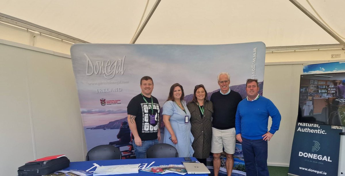 govisitdonegal's tweet photo. It’s all going down in Downings today as the professional golfing alumni and the world of celebrity come together to celebrate the extraordinary golfing experience of Donegal at the Old Tom Morris Golf Course at Rosapenna.
Here we are welcoming Mick McCarthy this morning. https://t.co/TiBmlCSKxD