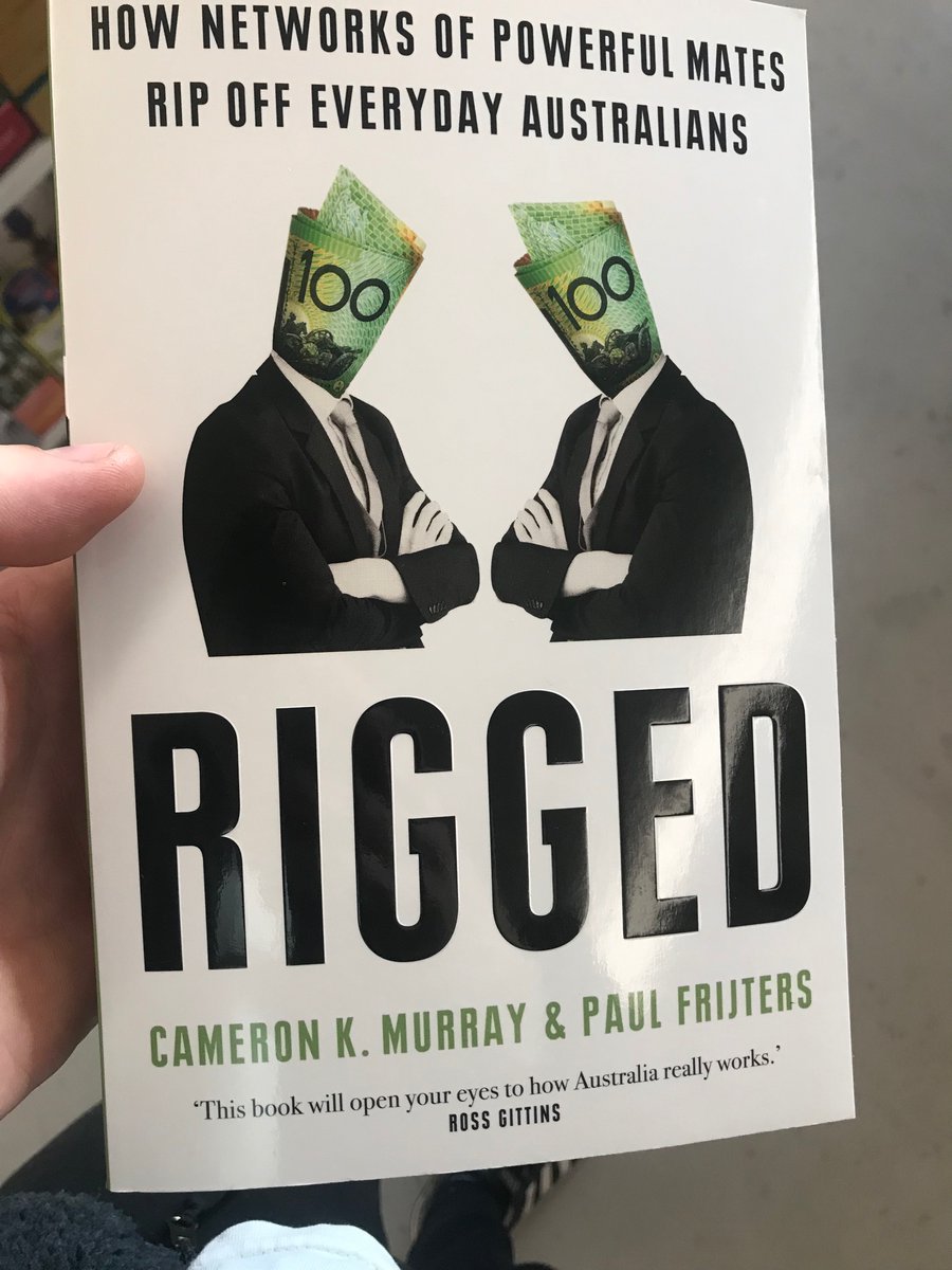 Going to book launch of RIGGED ft Cameron Murray in Glebe tomorrow