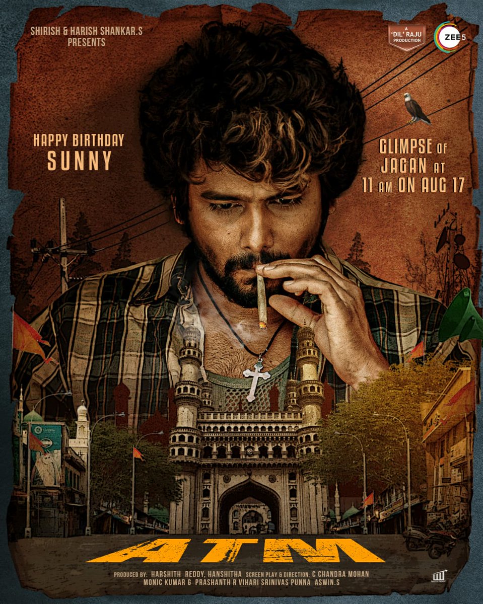 vamsikaka's tweet photo. First look of @VJSunnyOfficial aka JAGAN from the upcoming #AZee5OriginalSeries #ATM

Bonus surpriseee - First glimpse releasing tomorrow at 11 am.

@harish2you @ZEE5Telugu @DilRajuProdctns @actorsubbaraju @HR_3555 #HanshithaReddy @prashanthvihari @DiviActor @KrishnaBurugula https://t.co/FwvkNPlLR8