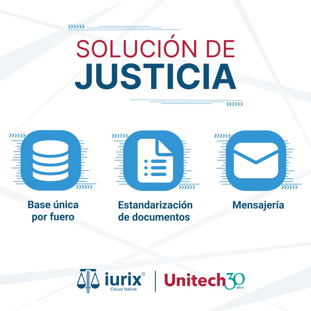 UnitechCorp's tweet photo. Iurix permite acelerar los procesos judiciales de forma integral ajustada al derecho.
Esta solución integra:
⚖ Base única por fuero
⚖ Estandarización de documentos
⚖ Mensajería
⚖ Expediente de calidad
⚖ Estadísticas
⚖ Firma digital
#Unitech #iurix #software #justicia https://t.co/3cZmcvXz9i