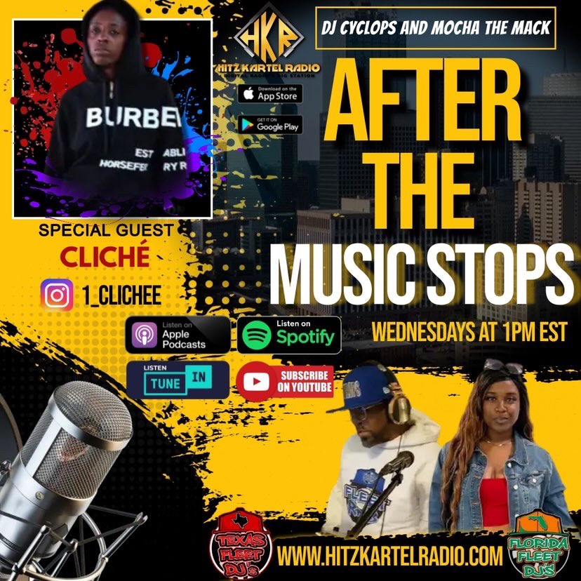 My newest Podcast interview drops tomorrow! Run to your favorite podcast streaming app &amp; Tune in! We definitely got to know Cliché as a person, versus an artist 💯🫱🏿‍🫲🏾