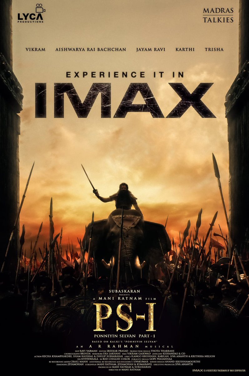 Karthikravivarm's tweet photo. Experience #PS1 🗡 in IMAX, the first Tamil film to come out in IMAX!
In theatres on 30th September https://t.co/kHR4vy1fey