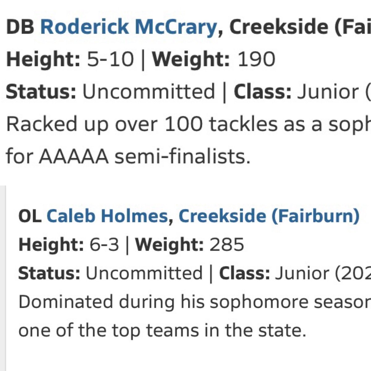 CoachMac38's tweet photo. 3 yr starters, They have put in the work @CalebHolmes05 @rodmccrary Proud of you. Still more to do #TribePride #swampmade https://t.co/gnDMKGoO1j