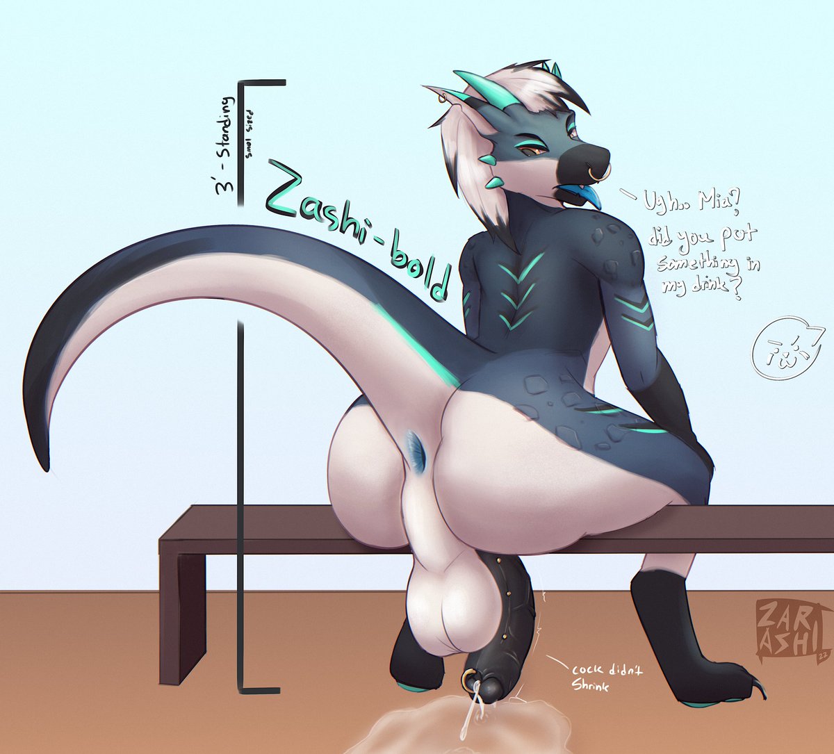 Zashi spent a few hours with <a href="/ThatAwfulLizard/">Suffers Fools</a> after drawing her and this is how she rewards him?! By slipping something into his drink?! What a horny wah..

Did a quick piece to try and get back to drawing! Zashi is now a tiny dragon servant :v