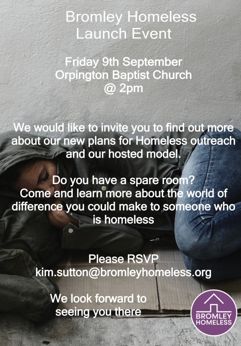 mptravers's tweet photo. Increasing concern for the plight of those in danger of homelessness in our community.Join us for this launch event as we seek to make a difference #BromleyHomeless #Orpington https://t.co/dEFoabiToO