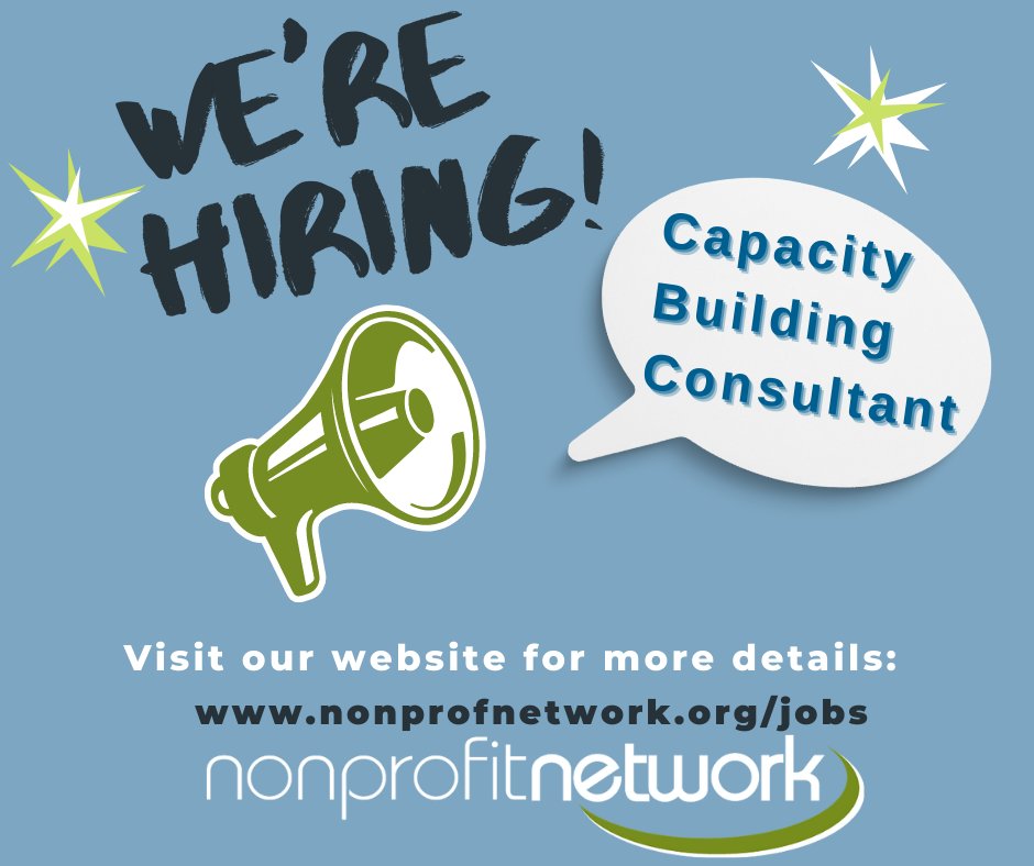 nonprofnetwork's tweet photo. We're hiring!
https://t.co/muljCIgf4Q
#nonprofitjobs #Career #capacitybuilder https://t.co/eTWXqsAcKo