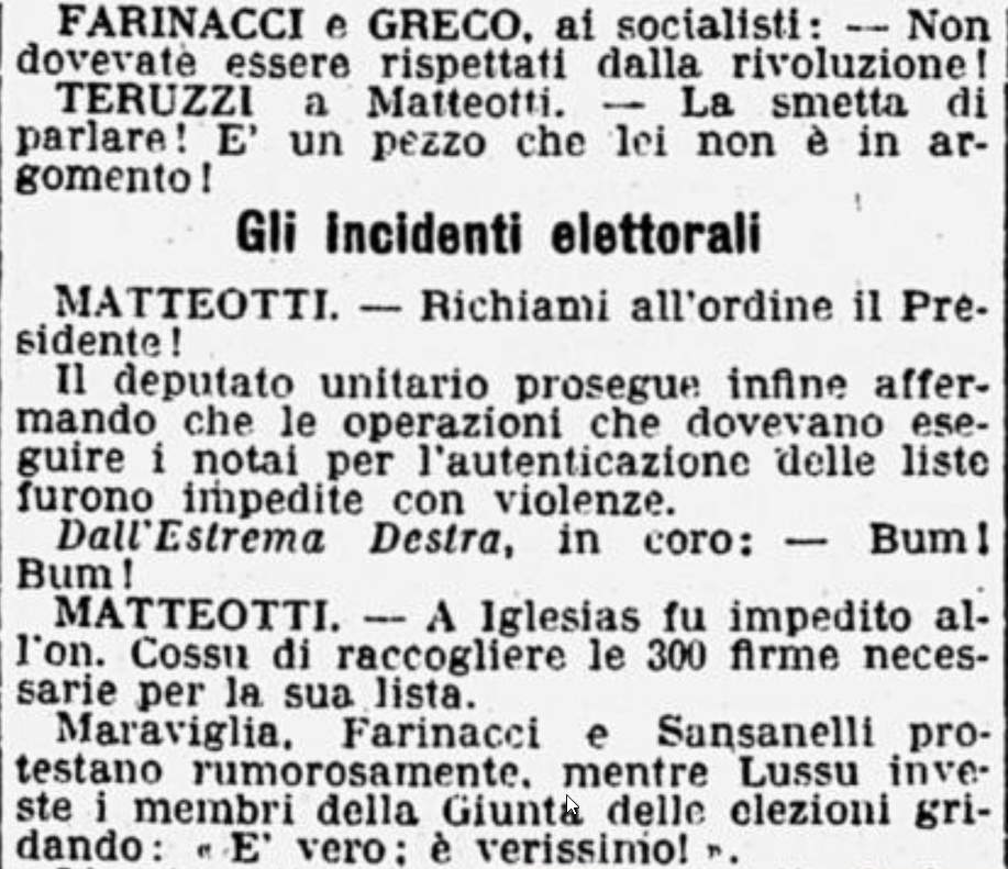 Italia - 30 maggio 1924, Discorso alla Camera dei Deputati di denuncia ...