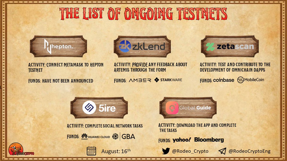 rodeo_crypto's tweet photo. 🆓The List Of Ongoing #Testnets

@HeptonL2
@ZkLend
@zetachain
@5ireChain
@Globalguideapp

Learn more⬇️
https://t.co/JcQwGiRJ4z

 #testnet #StarkNet #ZetaLabs #5ireTask #5ire #GlobalGuide #GGT $HTE https://t.co/vUlPH36lox