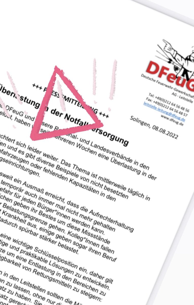 dfeug_agls's tweet photo. Hier die Positionierung der AG Leitstelle zum Thema Überlastung in der Notfallversorgung: 

https://t.co/MgliVA6d0c

#leitstelle #feuerwehr #agbf #rettungsdienst #kritis #fvlst #katastrophenschutz #kv #kliniken #ehrenamt #npol #immeranderbasis

@DFeuG @marburger_bund @kbv4u https://t.co/MComguIhSa