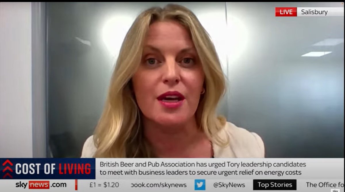 Our CEO <a href="/EmmaMcClarkin/">Emma McClarkin OBE</a> on <a href="/SkyNews/">Sky News</a> talking about the critical situation pubs and other hospitality businesses currently find themselves in.

+ our call <a href="/RishiSunak/">Rishi Sunak</a> <a href="/trussliz/">Liz Truss</a> to meet with business leaders ASAP if they become PM to create a long term plan to avoid future crises.