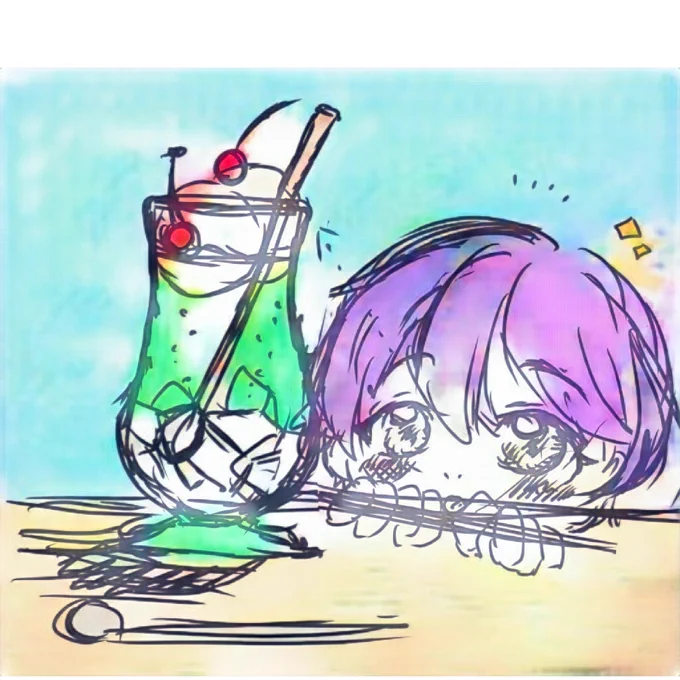 メロンソーダと少年#金剛力也像 