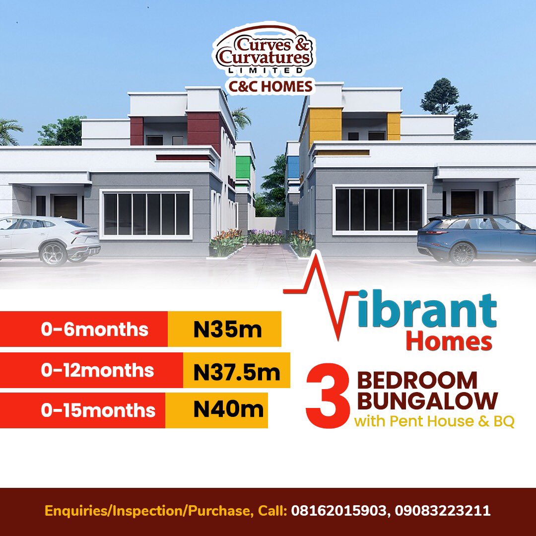 candchomess's tweet photo. Are you looking for an exquisite, classy and exclusive home? Then this luxury 3-bedroom bungalow home with a large penthouse, Corridor and BQ with unique custom features and a high-quality finish might just be what you're looking for.🥰

Location: Shapati Lekki 

#candchomes #bbn https://t.co/qQmJQ9sLuC