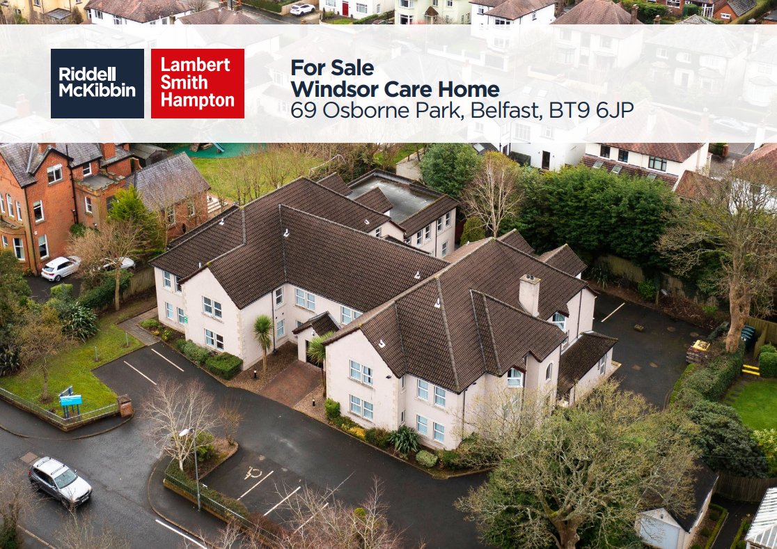 FOR SALE
Windsor Care Home, 69 Osborne Park, Belfast BT9 6JP

Unique opportunity to acquire a 40 bed Care Home at the heart of South Belfast on 0.5 acres.

For further information contact RiddellMcKibbin.com or our joint agents <a href="/LSHtweets/">LambertSmithHampton</a> Johnny Martin
linkedin.com/posts/riddell-…