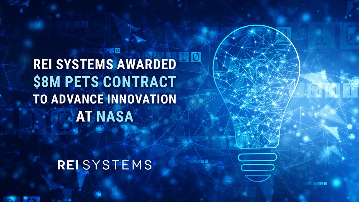 REI_Systems's tweet photo. REI Systems was awarded the NASA Small Business Innovation Research/Small Business Technology Transfer Platform Engineering and Technology Services (PETS) contract. Read the full press release: https://t.co/aJXHjpGG7d
#REIsystemsIMPACT #sbir #sttr #cloud #innovation https://t.co/yuBcgdRpyA