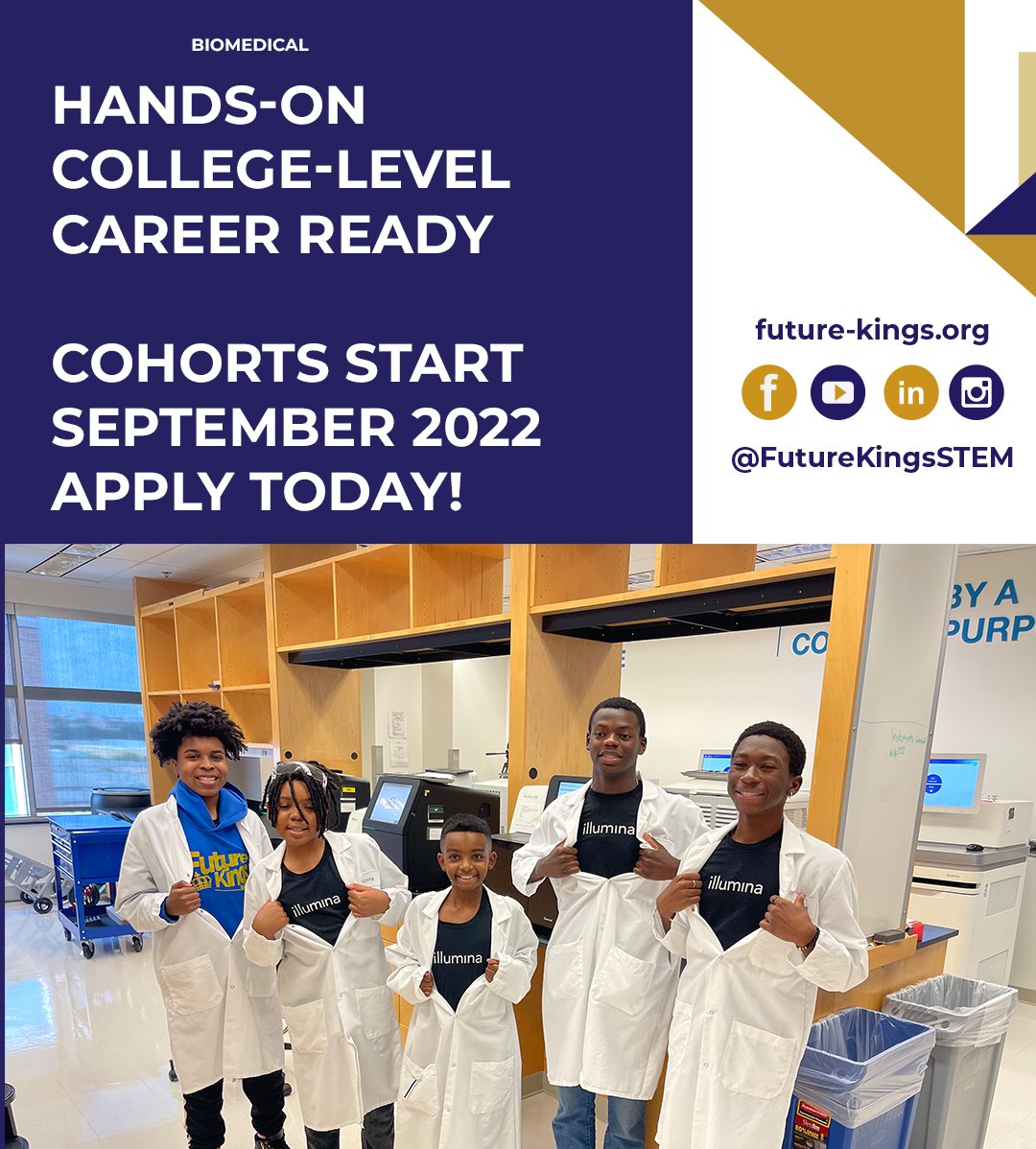 Future Kings STEM I would like to say a big THANK YOU to You, Adrienne, Dan and the team at the @illuminainc in Baltimore, MD for hosting us.  Give your child a competitive edge. Apply --->>> Next Cohort starts in September 2022. ed.gr/d8aw5
 ed.gr/d8atq