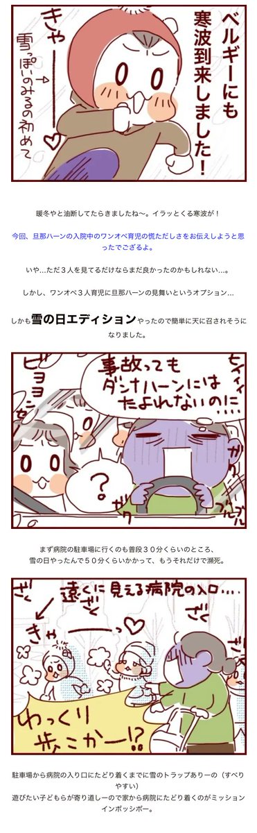 #過去記事  
「死ぬ確率は絶対こっちの方が高い」にもほどがある…っていうか死んだ雪の日の見舞い。 
https://t.co/VBFIl8pMwr 

#過去記事紹介 #フランダースの三姉妹
#長女 #6歳
#次女 #4歳
#三女 #2歳 