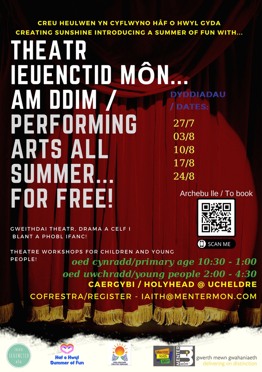 CanUcheldreCtr's tweet photo. Theatre workshop for children and young people, performing arts all summer long.
@WeAreAnglesey
@MenterMon
#CreatingSunshine https://t.co/W0lJTLFhkR