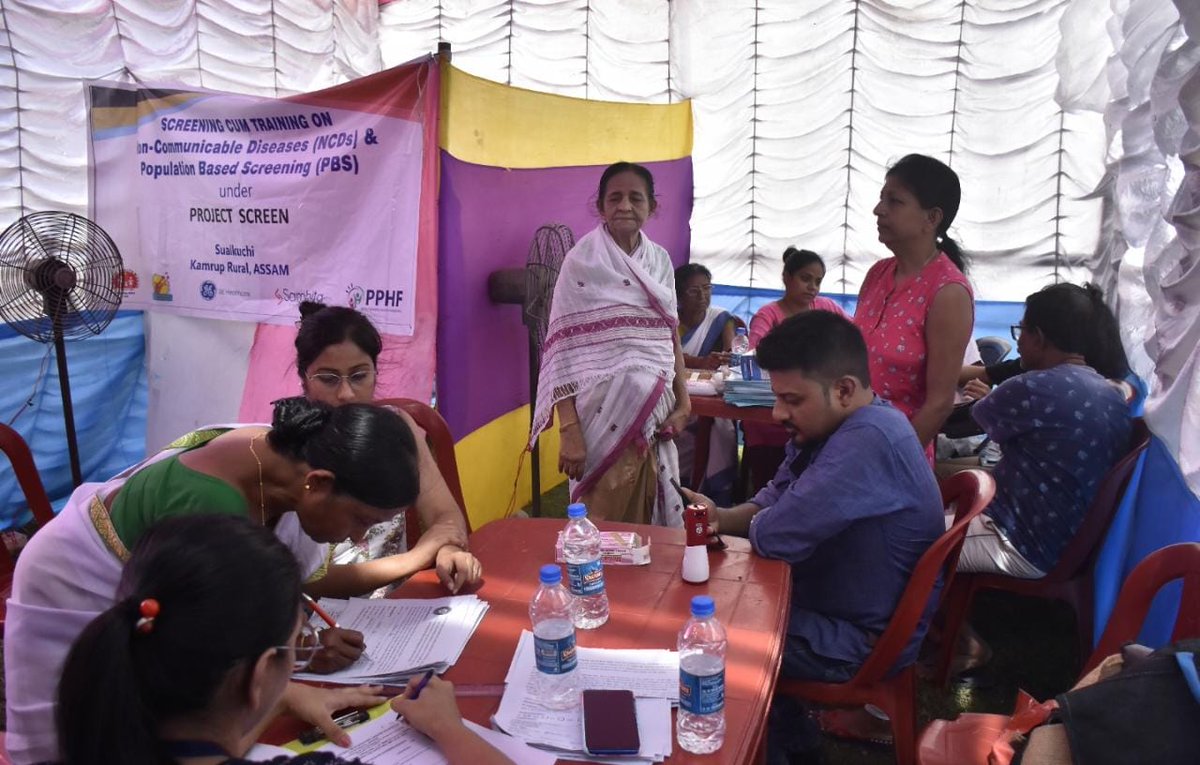 PPHF_Global's tweet image. As part of #ProjectSCREEN, @PPHF_Asia in collaboration with @nhm_assam @BorooahDr @GEHealthcare & @Samhitadotorg organised a #Screening camp this Friday at Sualkuchi PHC. 7 member strong #team from Institute #facilitated #screening of 82 individuals on the given day.
