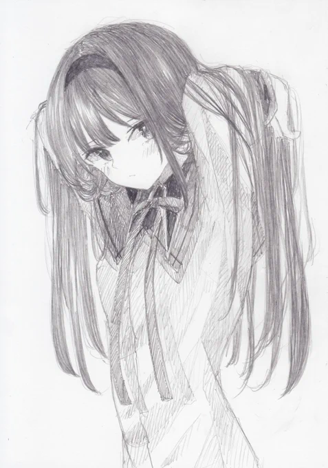 シャーペンで描きました。魔法少女まどか☆マギカから、暁美ほむらです#魔法少女まどかマギカ 
