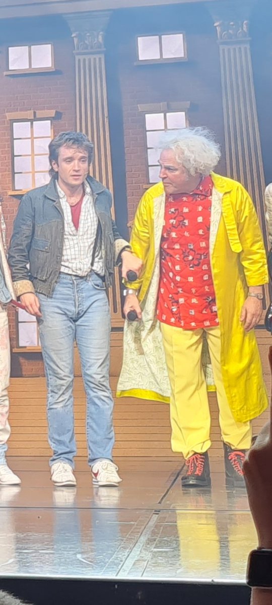 Lou_Joy's tweet photo. When you realise you won't be seeing Doc again @ollaaaay &amp; @rogerbartoffic - it was an amazing final show at @BTTFmusical with the OGs - it was great night saying goodbye to the dreamers going - emotions were running high and it's the cast that made this show what it is. ❤️🎸⚡️ https://t.co/meBmrzuhRj