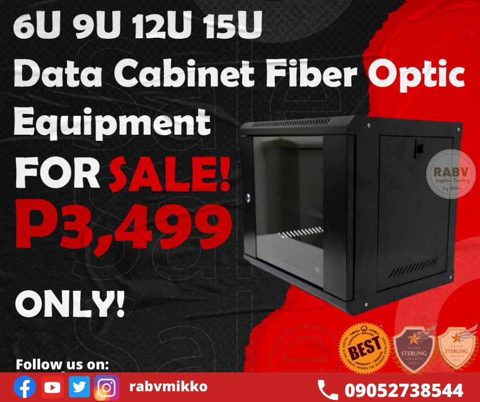 MikkoRabv's tweet photo. NOW AVAILABLE❗❗
6U 9U 12U 15U Data Cabinet Fiber Optic Equipment Wall Mounted Rack Server Network Data Cabinets
For as low as ₱3,499 - ₱8,499❗❗
Variants:
• 6U
• 9U
• 12U
• 15U
#fiberoptics #fiberopticcables #fiber #GLOBETELECOM #PLDTHomeFibr #paywithbitcoin #bitcoin https://t.co/lnjnF6PIpC