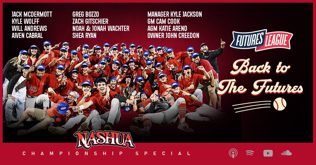 FuturesLeague's tweet photo. The @SilverKnightsNH are your 2022 #FuturesLeague champions! 

We spoke to a number of players and personnel on the Season 5 Finale of 𝘽𝘼𝘾𝙆 𝙏𝙊 𝙏𝙃𝙀 𝙁𝙐𝙏𝙐𝙍𝙀𝙎, including MVP @jmcdermott2021, hero of Game 3 @kylewolff1515 and closer @will_andrews72! 

Links ⬇️ https://t.co/WDzsIqy68s