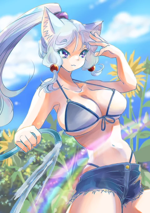 #タコ姉ちゅわちゅわチューズデー夏の無防備庭仕事ねえさま 