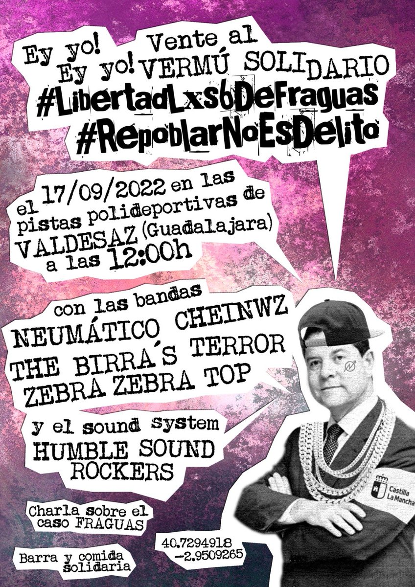FraguasRevive's tweet photo. Fiesta en apoyo a Fraguasrevive en valdesaZ, Brihuega
#repoblarnoesdelito 
#libertadlxs6defraguas https://t.co/Jb4AFDYoD3