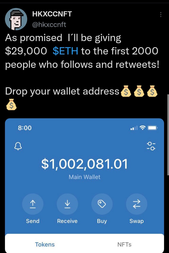 honrxchangge's tweet image. Lot of people are falling for this cheap came across some nnoob tweers sending them dm asking for fee becareful and don't engage with such community pls 

#reportscam #scammers #Twitter 
Rt for others