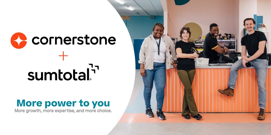 #NEWS: We’re excited to announce that today <a href="/CornerstoneInc/">Cornerstone OnDemand</a>
 has completed the acquisition of <a href="/SumTotalSystems/">SumTotal Systems</a>
 Read more: bit.ly/3QP6wau 
We will provide organizations with more power to build &amp; strengthen their learning &amp; talent management programs  #MorePowerToYou