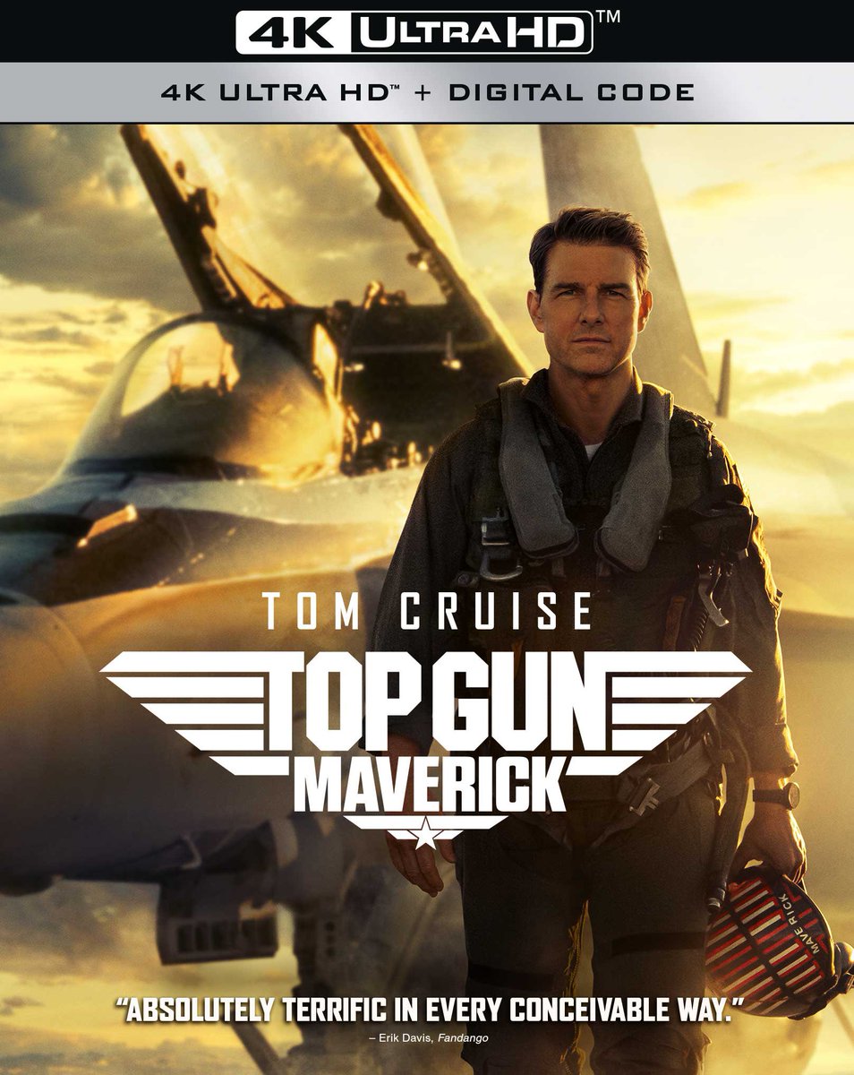 ErikDavis's tweet photo. JUST IN: The biggest movie of the year, #TopGunMaverick, finally arrives home on August 23 (digital) &amp; November 1 (DVD/Blu-Ray). Over 110 minutes of bonus content. And look who’s quoted on the cover! https://t.co/P7Wd4FscWQ