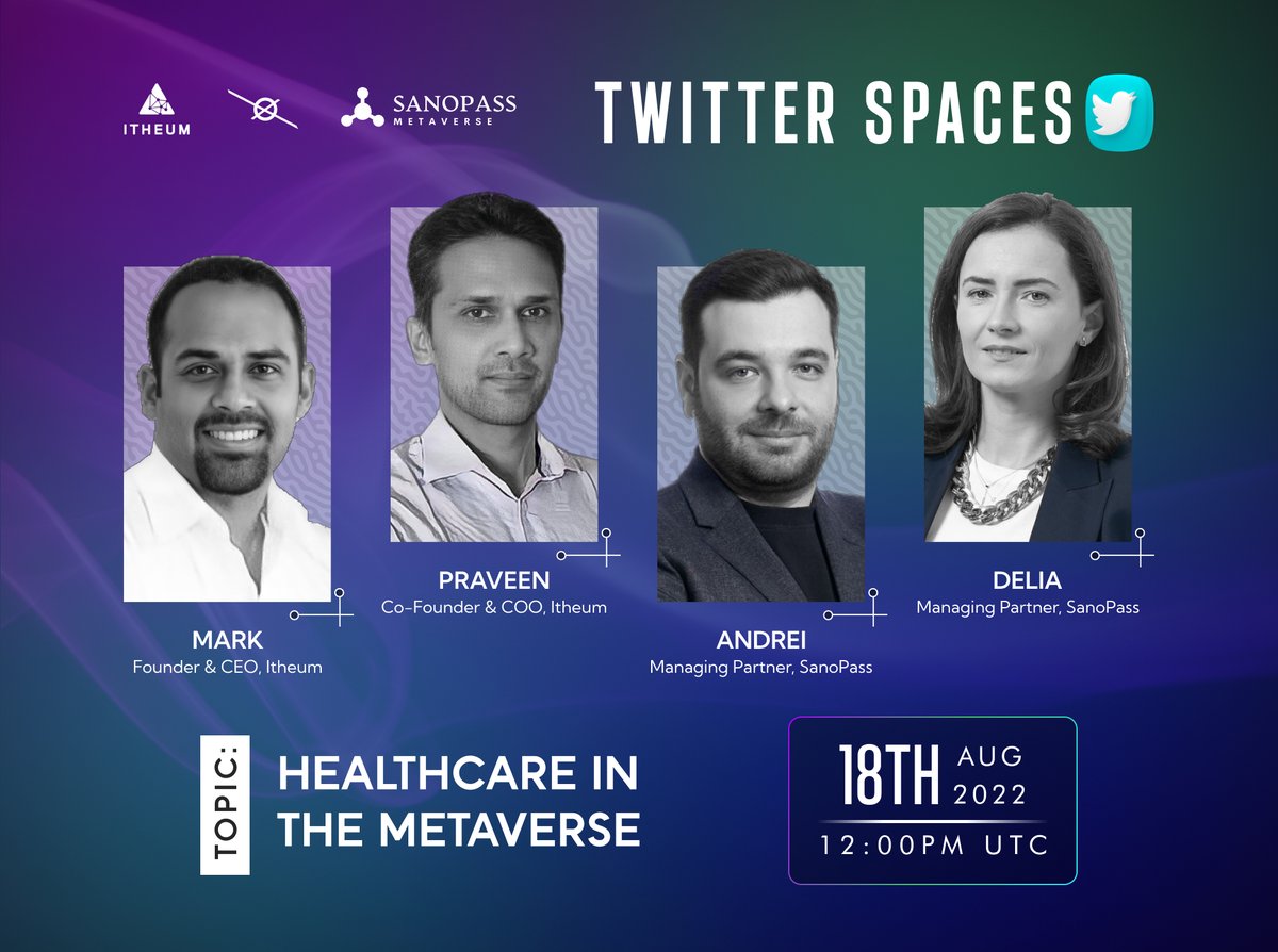 itheum's tweet photo. We're keeping this flourishing partnership moving! 🔥
Our next #TwitterSpaces will take place on Thursday, 18 August, with https://t.co/pn4HXPd9Fp 😆
We'll be discussing👇
♥️#Healthcare in the #metaverse
🤝 Partnership details
✨#Health Data and Ownership https://t.co/uXmN386o4V