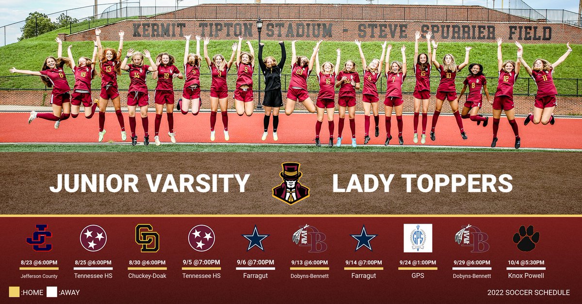 Our JV Lady Toppers have a slightly different schedule than varsity this year!  Please Support our JV Lady Toppers!